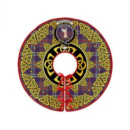 ScotsTee Shop Scottish Cathcart Weathered Clan Crest Tartan Christmas Tree Skirt Golden Celtic Heritage