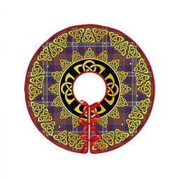 ScotsTee Shop Scottish Cathcart Weathered Clan Crest Tartan Christmas Tree Skirt Golden Celtic Heritage