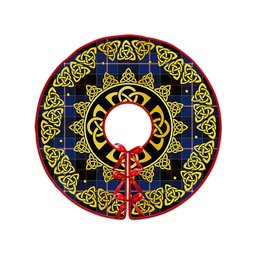 ScotsTee Shop Scottish Dunlop Modern Clan Crest Tartan Christmas Tree Skirt Golden Celtic Heritage
