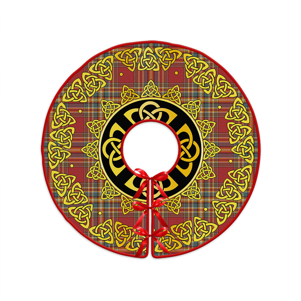 ScotsTee Shop Scottish Chattan Weathered Clan Crest Tartan Christmas Tree Skirt Golden Celtic Heritage