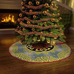 ScotsTee Shop Scottish Brodie Silver (Brodie Muted) Weathered Clan Crest Tartan Christmas Tree Skirt Golden Celtic Heritage