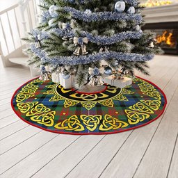 ScotsTee Shop Scottish Curry (Currie) Modern Clan Crest Tartan Christmas Tree Skirt Golden Celtic Heritage