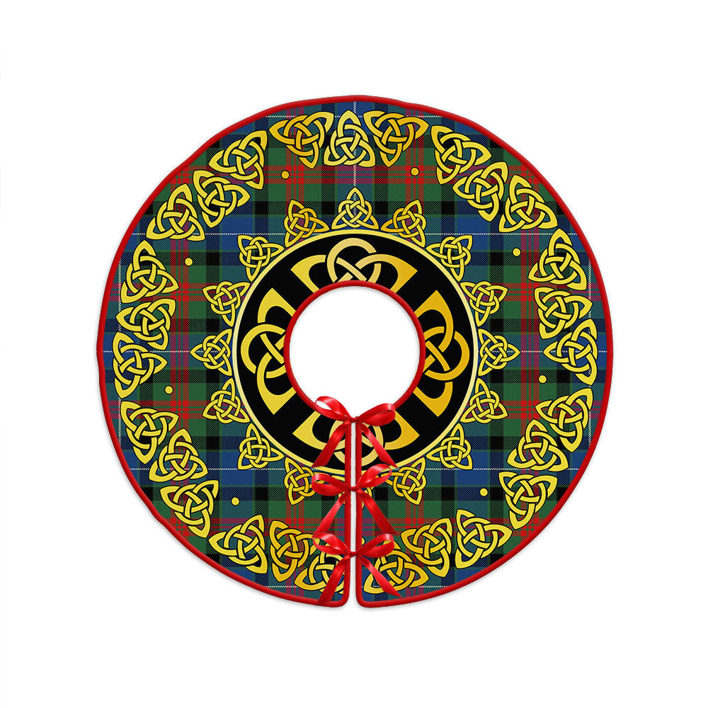 ScotsTee Shop Scottish Curry (Currie) Modern Clan Crest Tartan Christmas Tree Skirt Golden Celtic Heritage