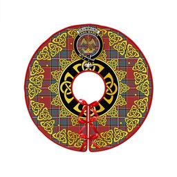 ScotsTee Shop Scottish Drummond Weathered Clan Crest Tartan Christmas Tree Skirt Golden Celtic Heritage