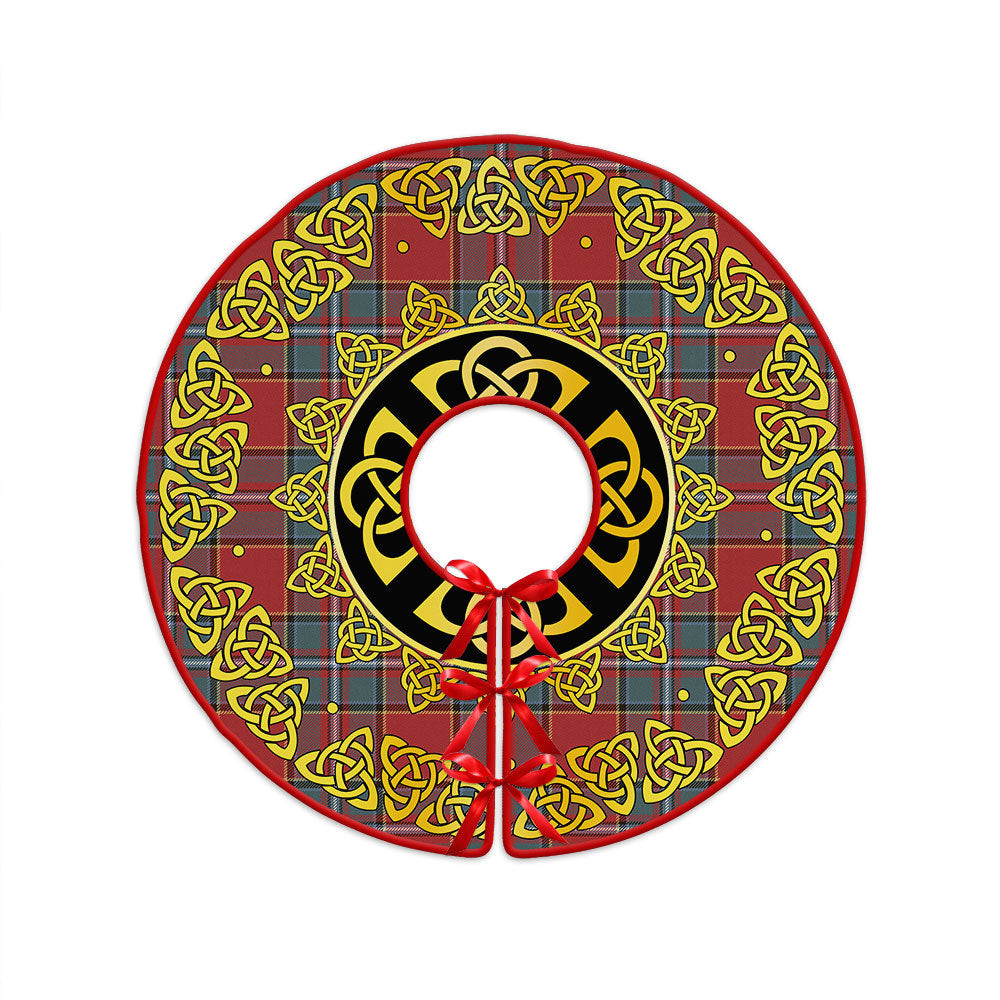 ScotsTee Shop Scottish Drummond Weathered Clan Crest Tartan Christmas Tree Skirt Golden Celtic Heritage