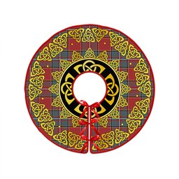 ScotsTee Shop Scottish Drummond Weathered Clan Crest Tartan Christmas Tree Skirt Golden Celtic Heritage
