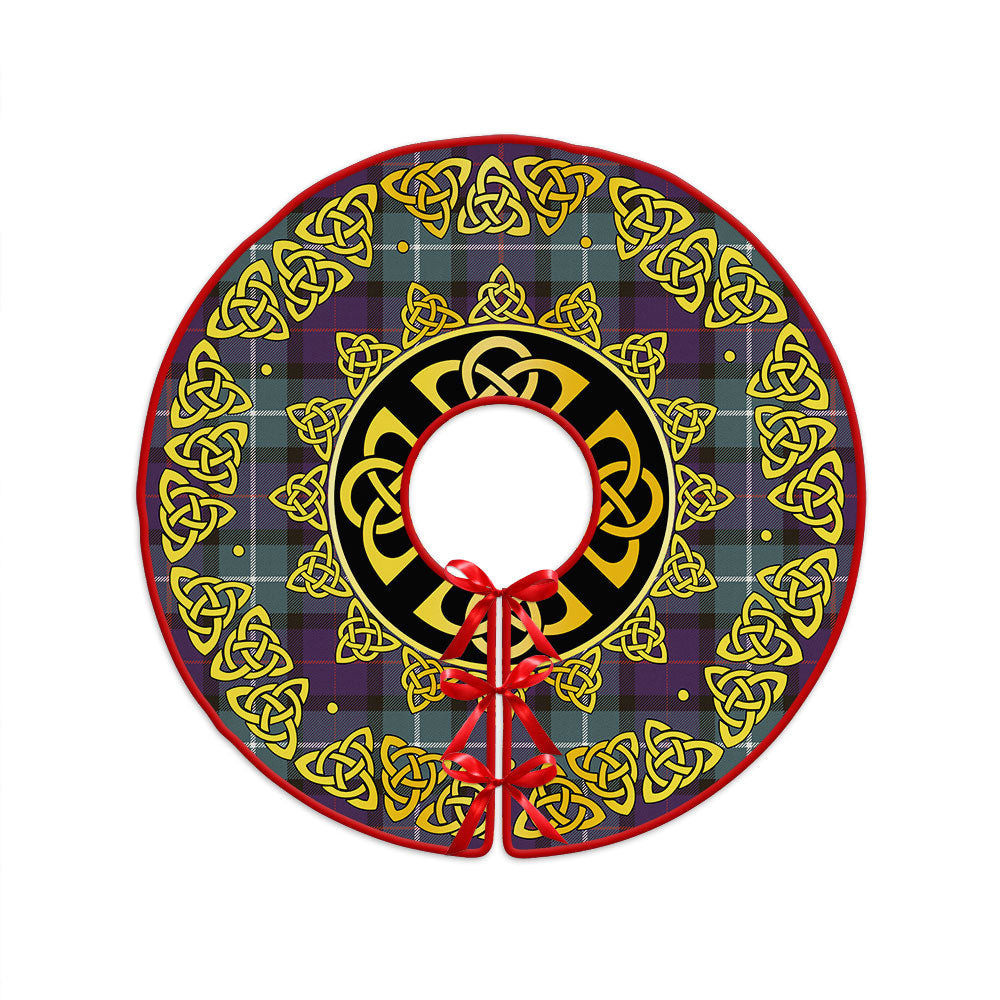 ScotsTee Shop Scottish Davidson Weathered Clan Crest Tartan Christmas Tree Skirt Golden Celtic Heritage