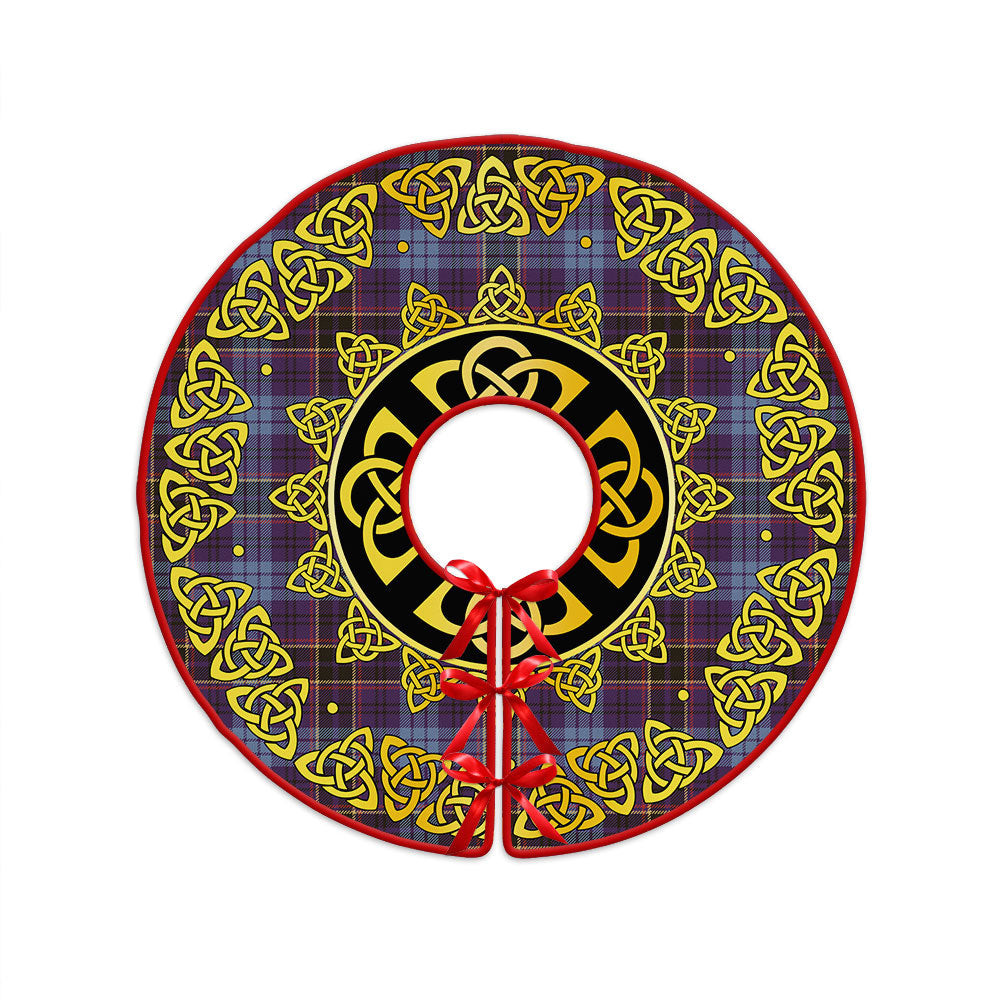 ScotsTee Shop Scottish Dempster Weathered Clan Crest Tartan Christmas Tree Skirt Golden Celtic Heritage