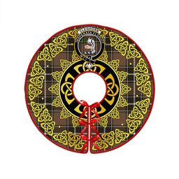 ScotsTee Shop Scottish Cleghorn Weathered Clan Crest Tartan Christmas Tree Skirt Golden Celtic Heritage