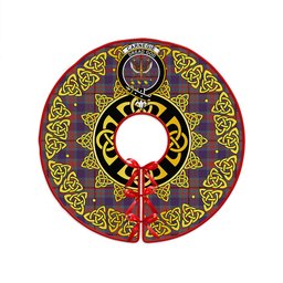 ScotsTee Shop Scottish Carnegie Weathered Clan Crest Tartan Christmas Tree Skirt Golden Celtic Heritage