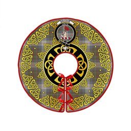 ScotsTee Shop Scottish Brodie Silver (Brodie Muted) Ancient Clan Crest Tartan Christmas Tree Skirt Golden Celtic Heritage