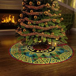 ScotsTee Shop Scottish Curry (Currie) Ancient Clan Crest Tartan Christmas Tree Skirt Golden Celtic Heritage