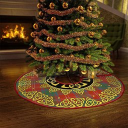 ScotsTee Shop Scottish Chisholm Ancient Clan Crest Tartan Christmas Tree Skirt Golden Celtic Heritage