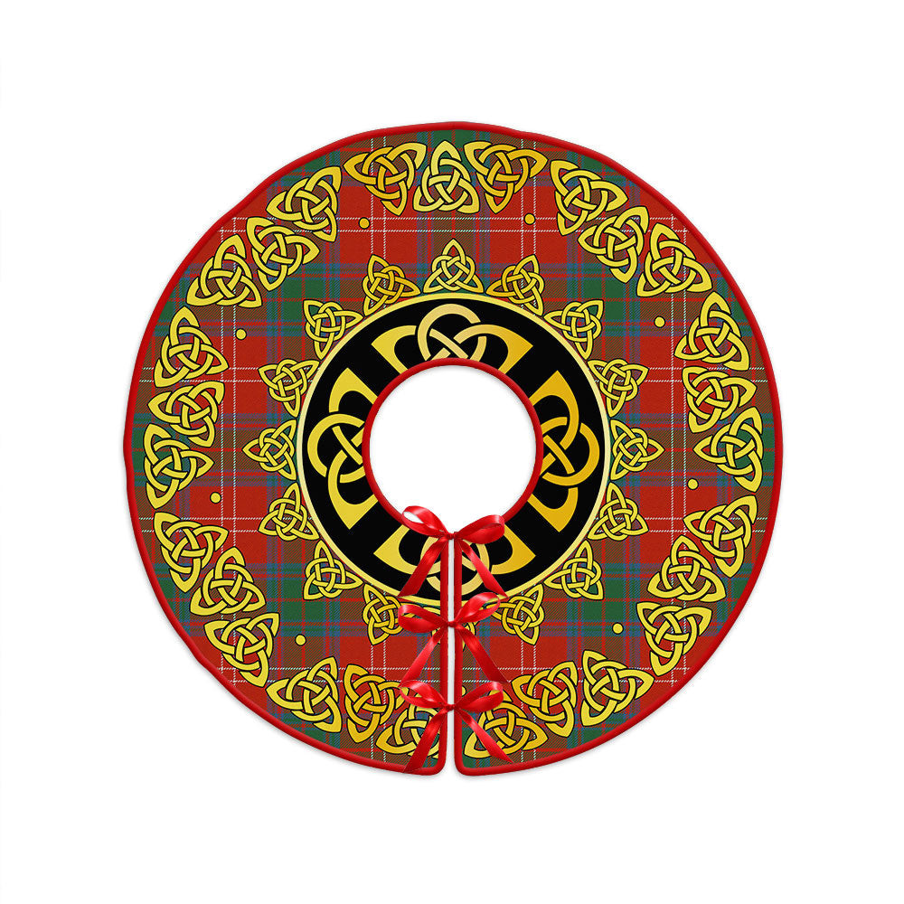 ScotsTee Shop Scottish Chisholm Ancient Clan Crest Tartan Christmas Tree Skirt Golden Celtic Heritage