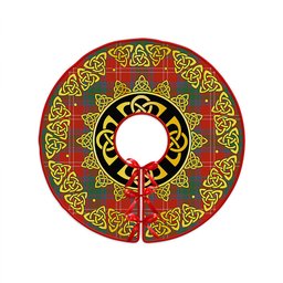 ScotsTee Shop Scottish Chisholm Ancient Clan Crest Tartan Christmas Tree Skirt Golden Celtic Heritage