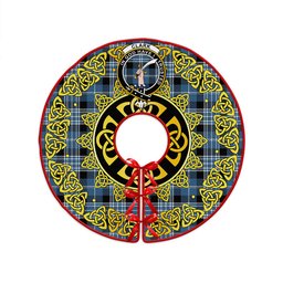 ScotsTee Shop Scottish Clark Modern Clan Crest Tartan Christmas Tree Skirt Golden Celtic Heritage