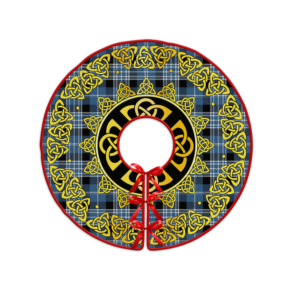ScotsTee Shop Scottish Clark Modern Clan Crest Tartan Christmas Tree Skirt Golden Celtic Heritage