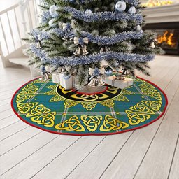 ScotsTee Shop Scottish Cleland Ancient Clan Crest Tartan Christmas Tree Skirt Golden Celtic Heritage