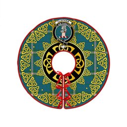 ScotsTee Shop Scottish Cleland Ancient Clan Crest Tartan Christmas Tree Skirt Golden Celtic Heritage