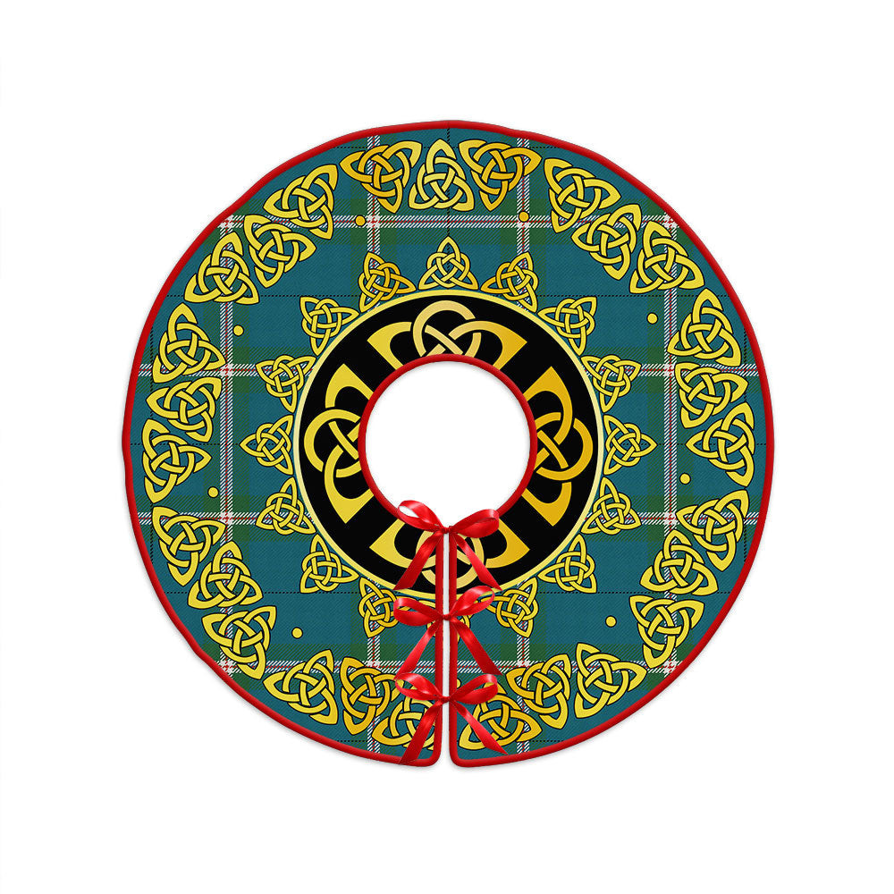 ScotsTee Shop Scottish Cleland Ancient Clan Crest Tartan Christmas Tree Skirt Golden Celtic Heritage