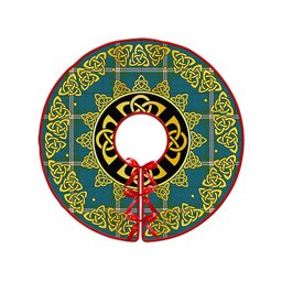 ScotsTee Shop Scottish Cleland Ancient Clan Crest Tartan Christmas Tree Skirt Golden Celtic Heritage