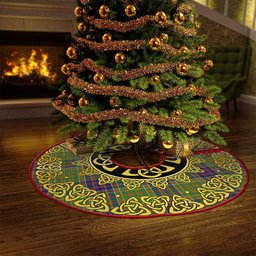 ScotsTee Shop Scottish Bowie Modern Clan Crest Tartan Christmas Tree Skirt Golden Celtic Heritage