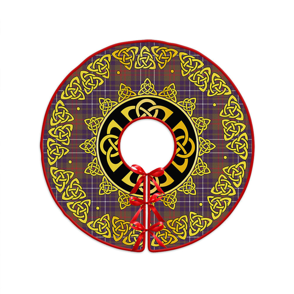 ScotsTee Shop Scottish Edmonstone Weathered Clan Crest Tartan Christmas Tree Skirt Golden Celtic Heritage