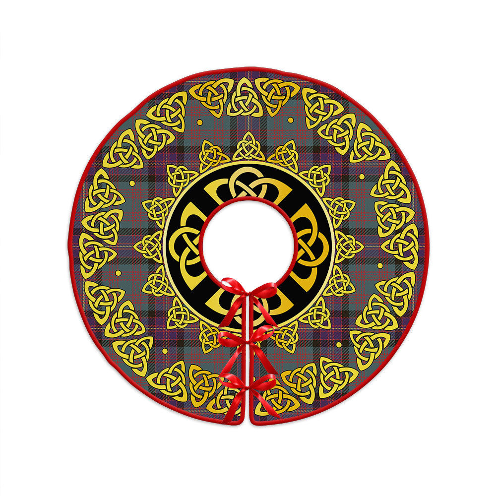 ScotsTee Shop Scottish Cochrane (Cochran) Weathered Clan Crest Tartan Christmas Tree Skirt Golden Celtic Heritage