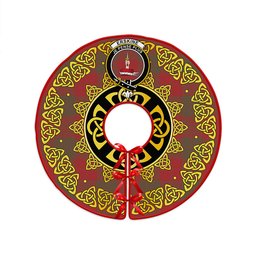 ScotsTee Shop Scottish Erskine Weathered Clan Crest Tartan Christmas Tree Skirt Golden Celtic Heritage