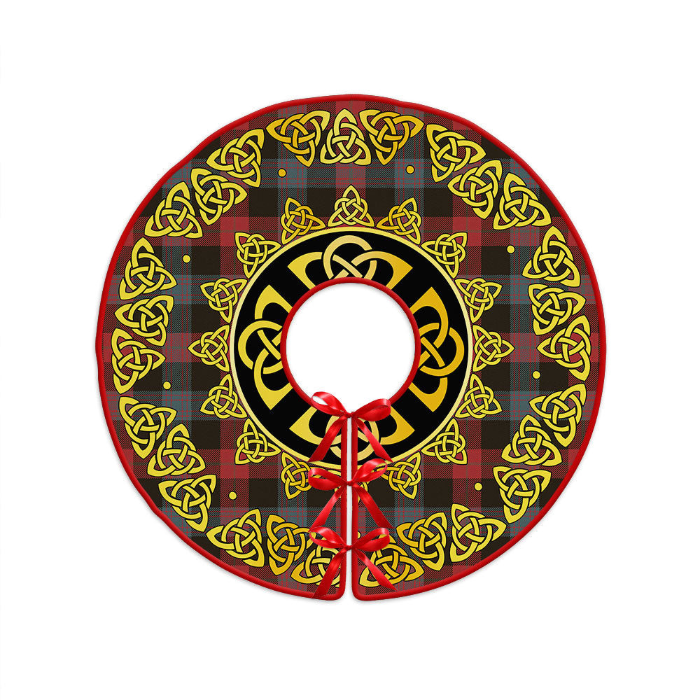 ScotsTee Shop Scottish Brown (Broun) Weathered Clan Crest Tartan Christmas Tree Skirt Golden Celtic Heritage