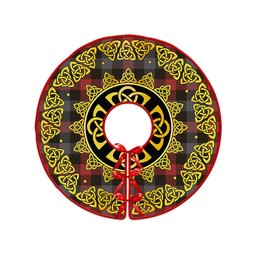 ScotsTee Shop Scottish Brown (Broun) Weathered Clan Crest Tartan Christmas Tree Skirt Golden Celtic Heritage