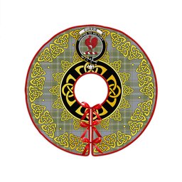 ScotsTee Shop Scottish Currie Weathered Clan Crest Tartan Christmas Tree Skirt Golden Celtic Heritage
