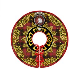 ScotsTee Shop Scottish Cunningham Weathered Clan Crest Tartan Christmas Tree Skirt Golden Celtic Heritage