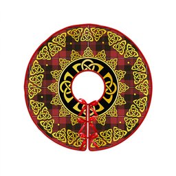 ScotsTee Shop Scottish Cunningham Weathered Clan Crest Tartan Christmas Tree Skirt Golden Celtic Heritage