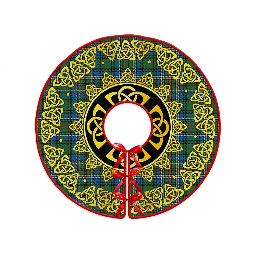ScotsTee Shop Scottish Cockburn (Coburn) Ancient Clan Crest Tartan Christmas Tree Skirt Golden Celtic Heritage