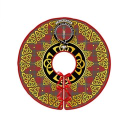 ScotsTee Shop Scottish Cruikshank Weathered Clan Crest Tartan Christmas Tree Skirt Golden Celtic Heritage