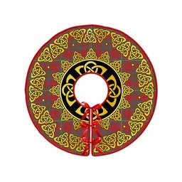 ScotsTee Shop Scottish Cruikshank Weathered Clan Crest Tartan Christmas Tree Skirt Golden Celtic Heritage