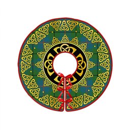 ScotsTee Shop Scottish Carmichael Ancient Clan Crest Tartan Christmas Tree Skirt Golden Celtic Heritage