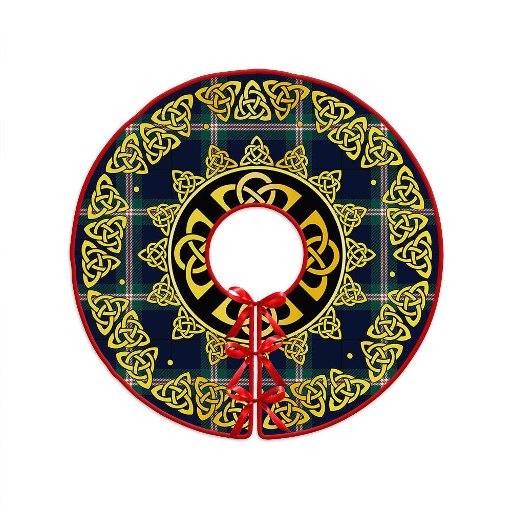 ScotsTee Shop Scottish Cleland Modern Clan Crest Tartan Christmas Tree Skirt Golden Celtic Heritage