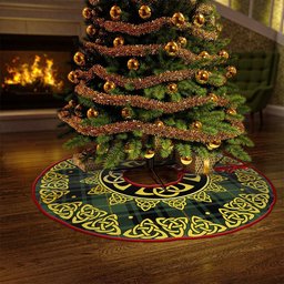 ScotsTee Shop Scottish MacArthur Modern Clan Crest Tartan Christmas Tree Skirt Golden Celtic Heritage