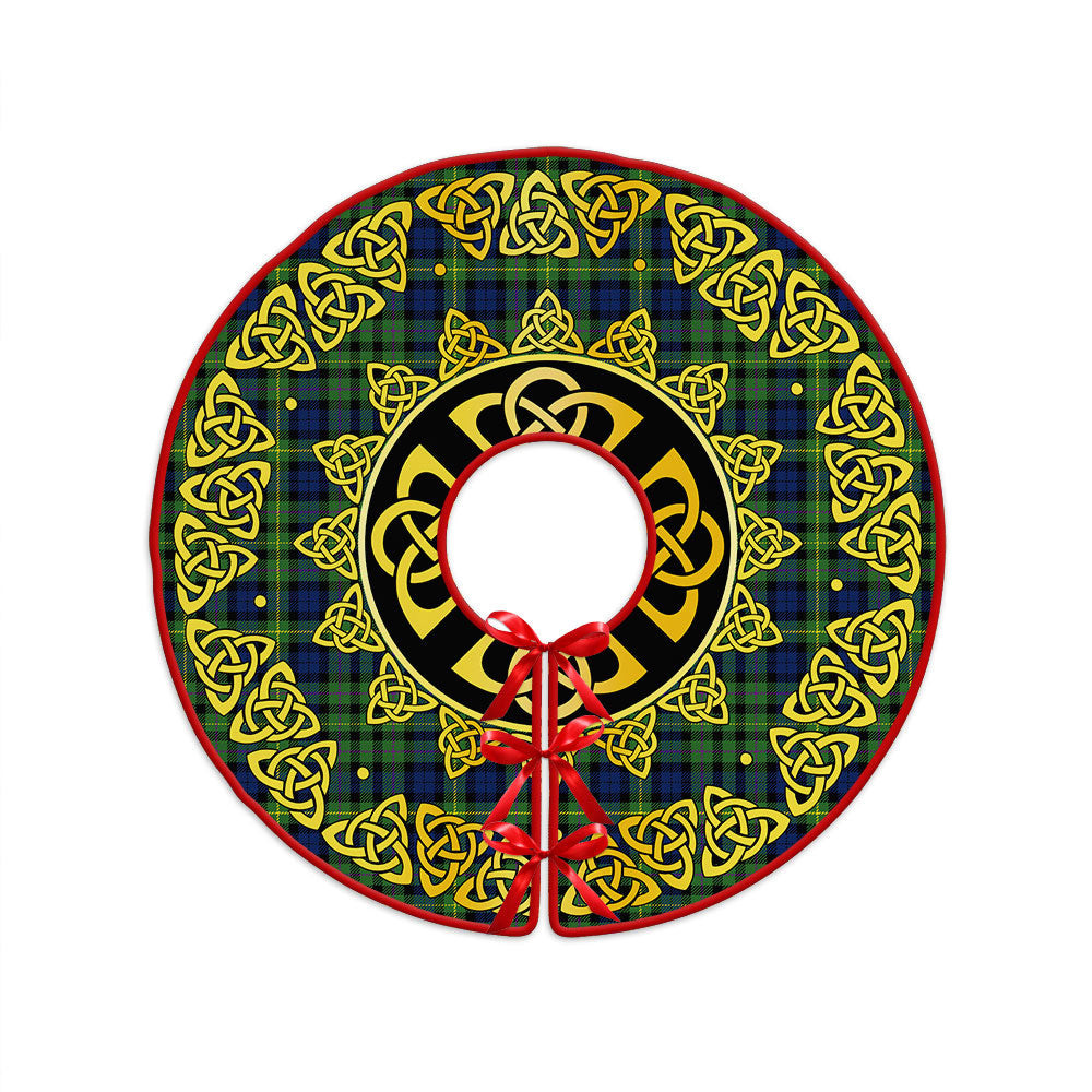 ScotsTee Shop Scottish MacBride Modern Clan Crest Tartan Christmas Tree Skirt Golden Celtic Heritage