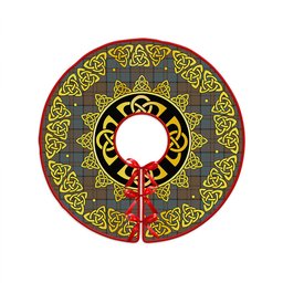 ScotsTee Shop Scottish Lockhart Weathered Clan Crest Tartan Christmas Tree Skirt Golden Celtic Heritage