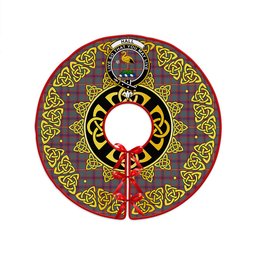 ScotsTee Shop Scottish Hall Weathered Clan Crest Tartan Christmas Tree Skirt Golden Celtic Heritage
