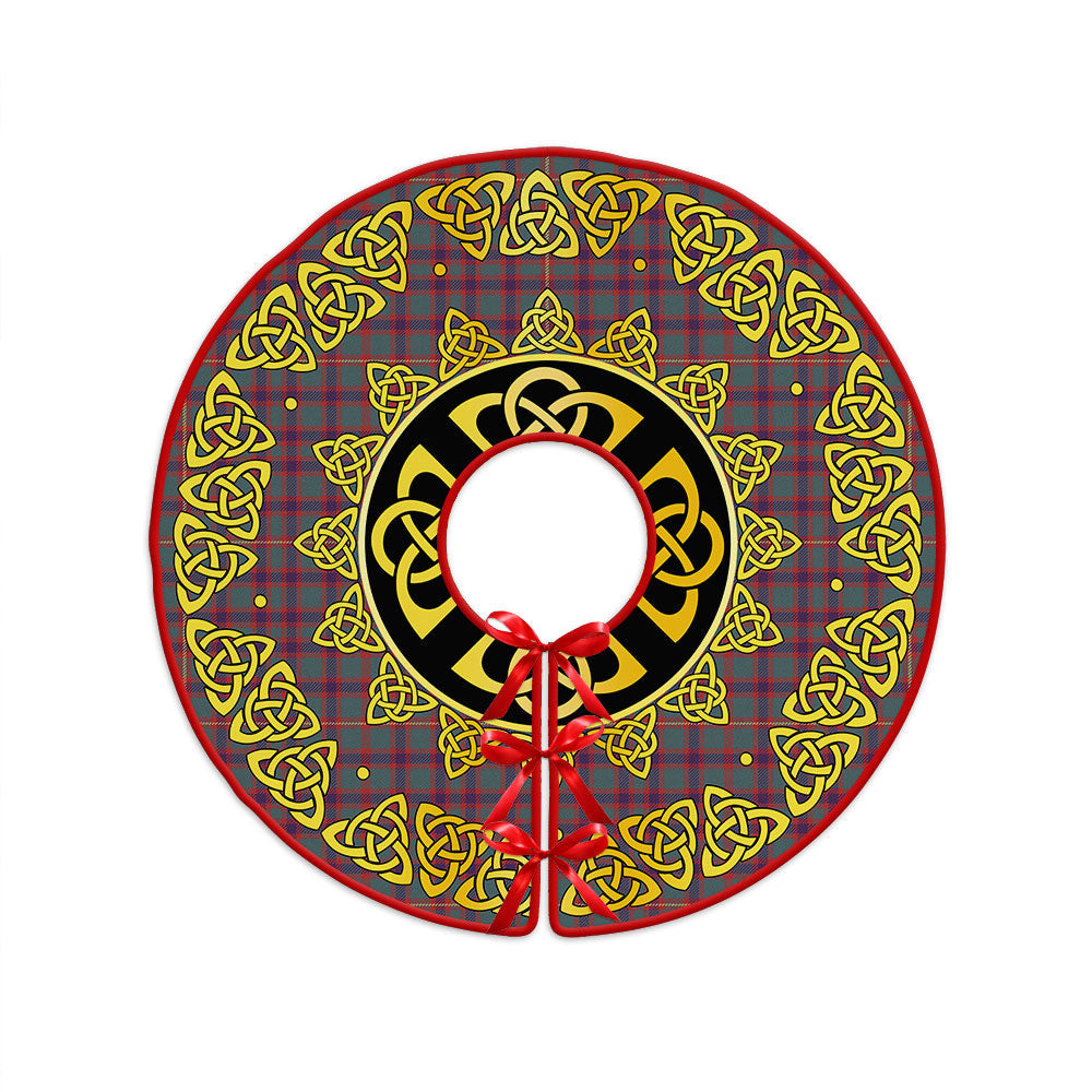 ScotsTee Shop Scottish Hall Weathered Clan Crest Tartan Christmas Tree Skirt Golden Celtic Heritage