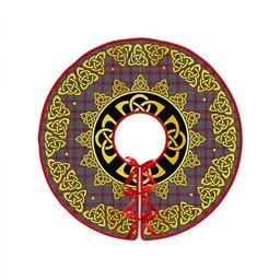 ScotsTee Shop Scottish Hall Weathered Clan Crest Tartan Christmas Tree Skirt Golden Celtic Heritage