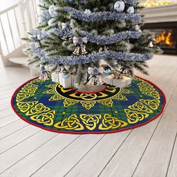 ScotsTee Shop Scottish Hutton Modern Clan Crest Tartan Christmas Tree Skirt Golden Celtic Heritage