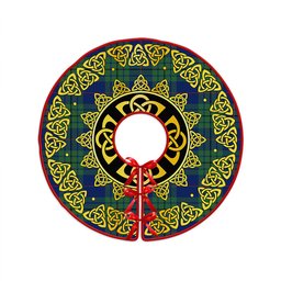 ScotsTee Shop Scottish Hutton Modern Clan Crest Tartan Christmas Tree Skirt Golden Celtic Heritage