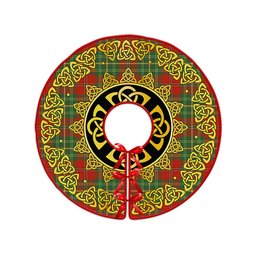 ScotsTee Shop Scottish Leask Ancient Clan Crest Tartan Christmas Tree Skirt Golden Celtic Heritage