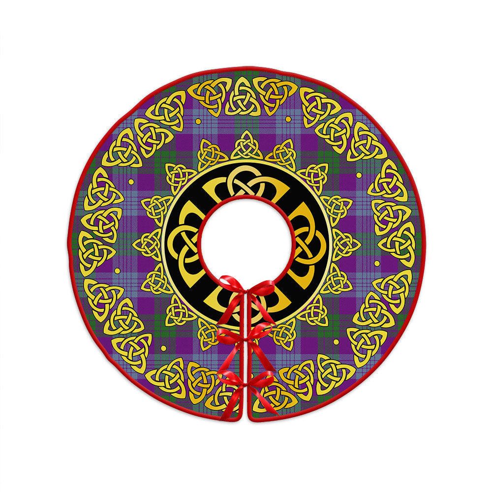 ScotsTee Shop Scottish Lang (Laing) Ancient Clan Crest Tartan Christmas Tree Skirt Golden Celtic Heritage