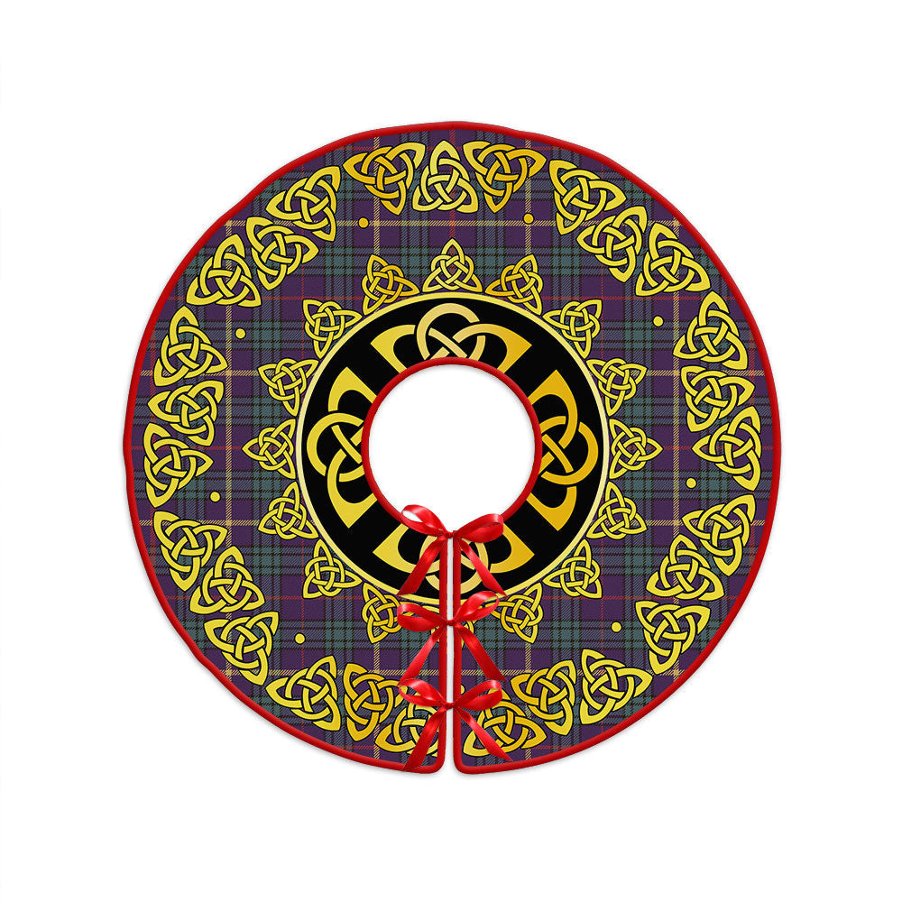 ScotsTee Shop Scottish MacAinsh Weathered Clan Crest Tartan Christmas Tree Skirt Golden Celtic Heritage